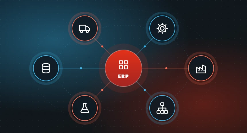Illustration of NetSuite connecting industrial and equipment operations